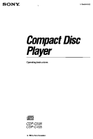 Sony CDP-C535 - Owners Manual